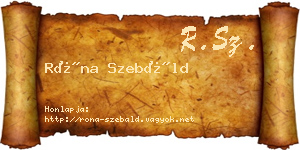 Róna Szebáld névjegykártya